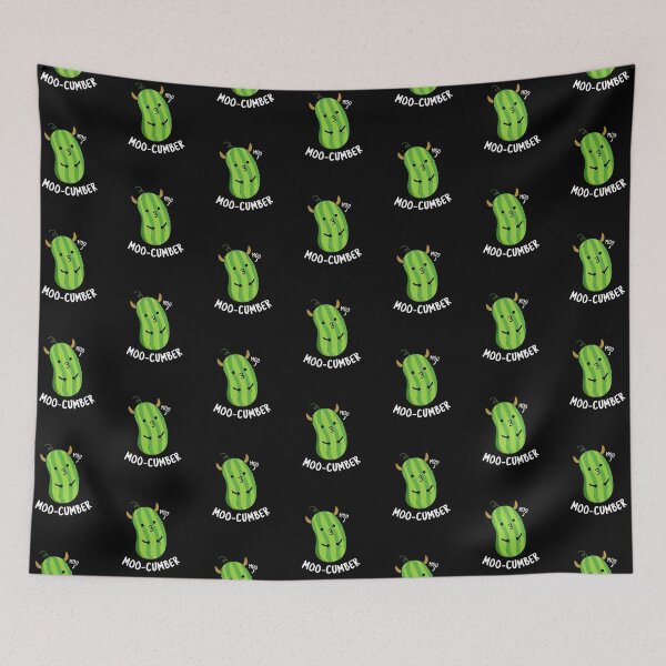 Item preview, Moo-cumber Funny Cucumber Puns (Dark BG) designed and sold by punnybone.