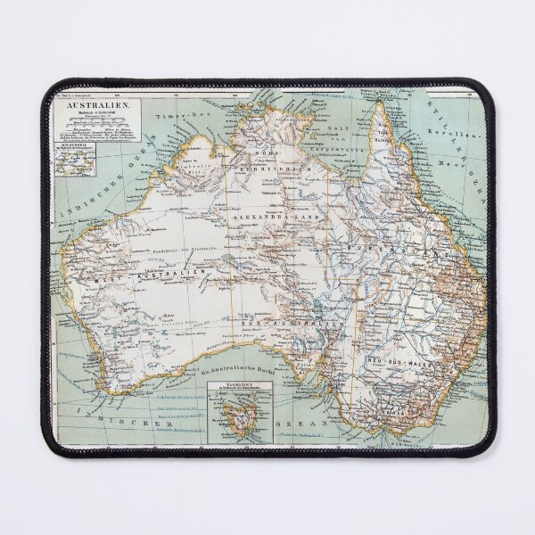Antique Map of Australia Swiss/German circa 1890 Mouse Pad
