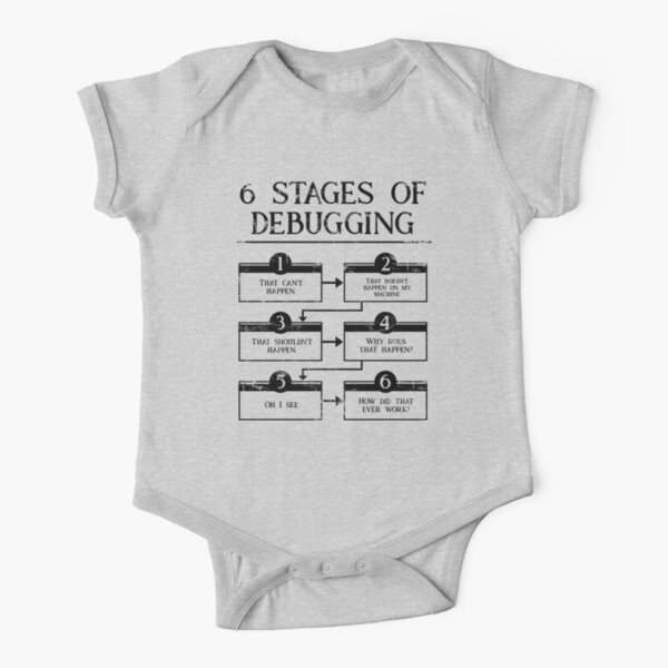 6 Stages Of Debugging Short Sleeve Baby One-Piece