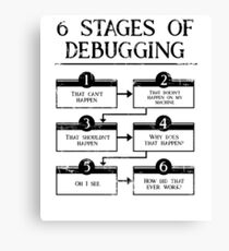6 Stages Of Debugging Computer Programming Canvas Print