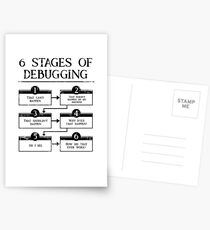 6 Stages Of Debugging Computer Programming Postcards