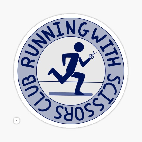 "Official Seal of the Running With Scissors Club" Sticker for Sale by