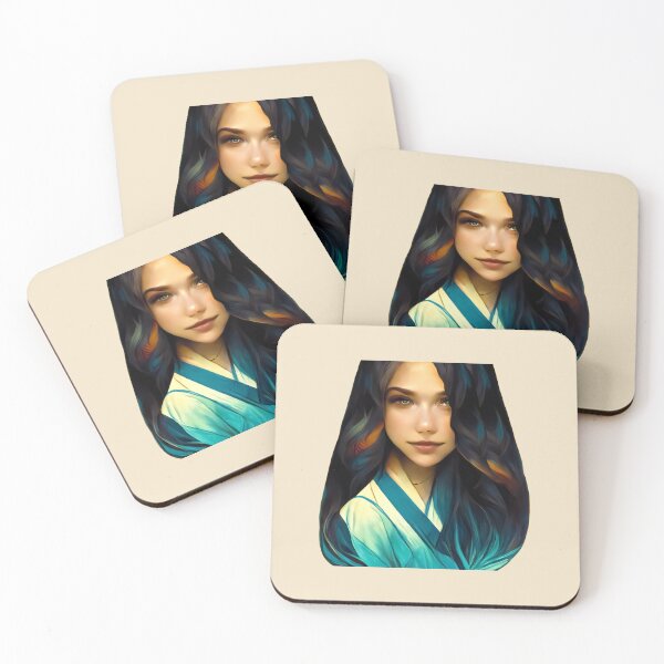 Item preview, Long hair female | Black hair woman portrait designed and sold by LenaKiagia.