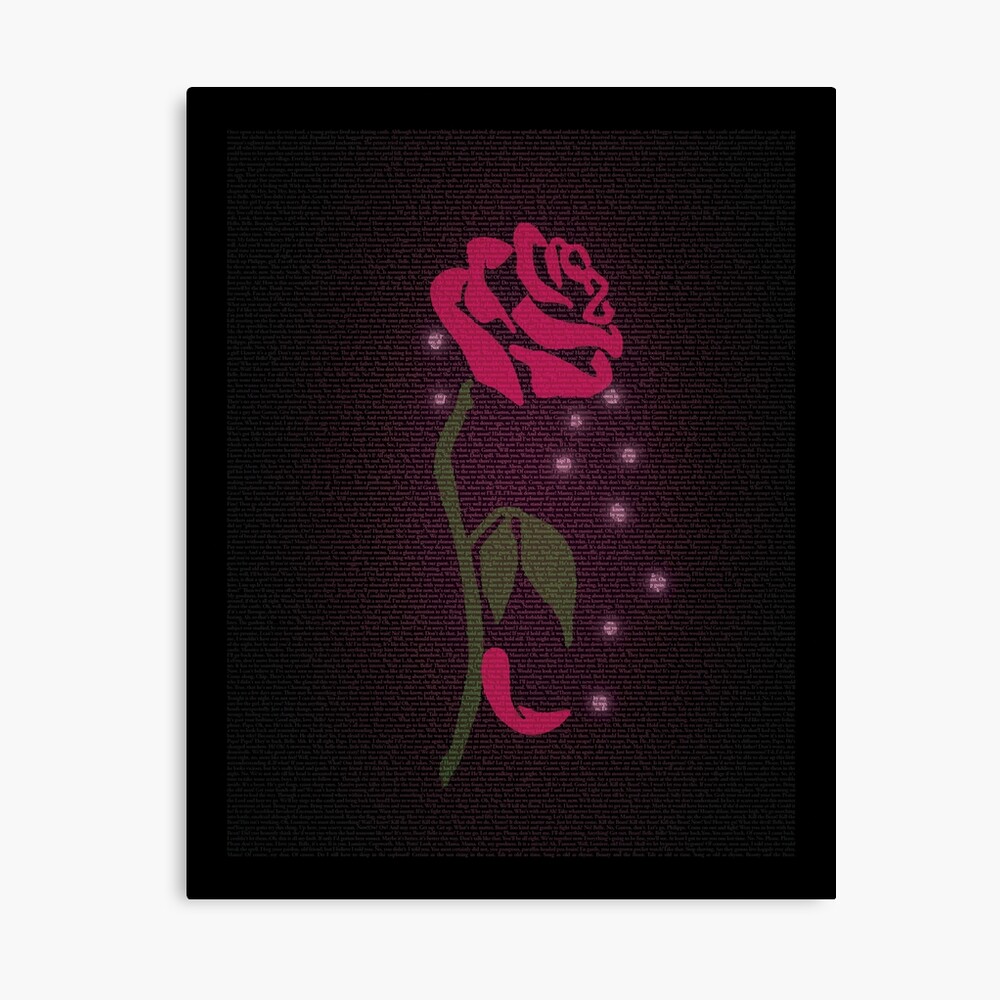 Beauty And The Beast Enchanted Rose Word Art Poster By Apicturesworthh Redbubble
