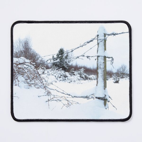 Item preview, Suffolk Snow Scene - Barbed Wire Fence designed and sold by wiggyofipswich.