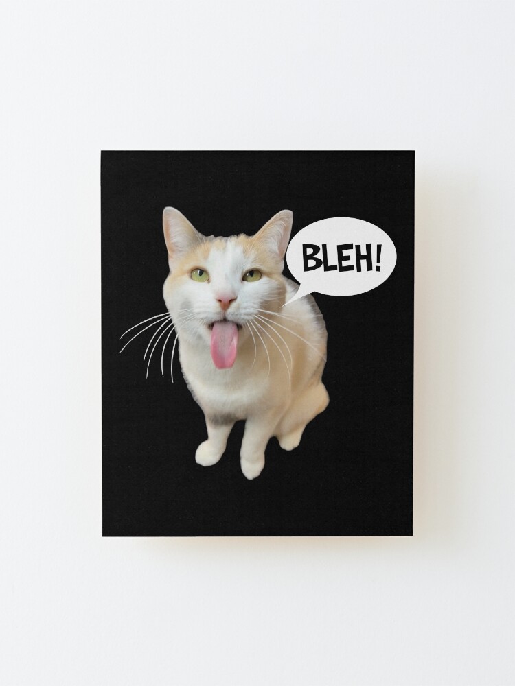 Beluga Cat Meme Face Smiling | Mounted Print