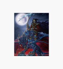 Grim Reaper on a Dragon Art Board Print