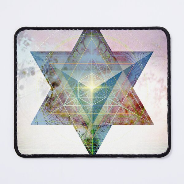 Item preview, Merkaba botanical blue sacred geometry 6 point star geometric designed and sold by MisprintArt.