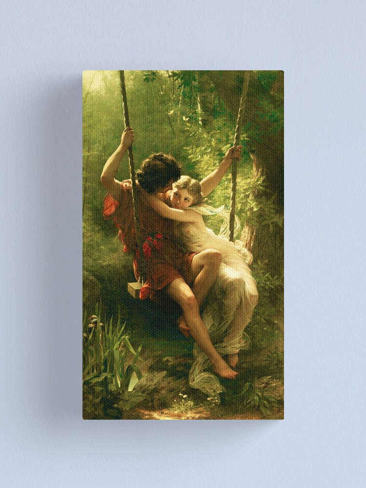 Tapisserie Ancienne En Soie "Le Printemps" Par Pierre Auguste Cots - Encadrée, Style Victorien