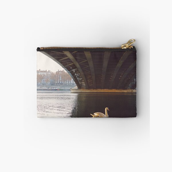 Item preview, Swan Swimming Under Bridge in Lyon, French City designed and sold by CarolinaReina.