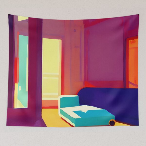 Item preview, Sunset in the Mediterranean Flat - Colorful Flat Art designed and sold by nelloryn.