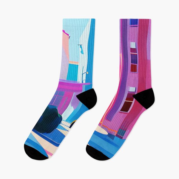 Item preview, Side Corner Garden in a Pink City - Colorful Flat Art designed and sold by nelloryn.