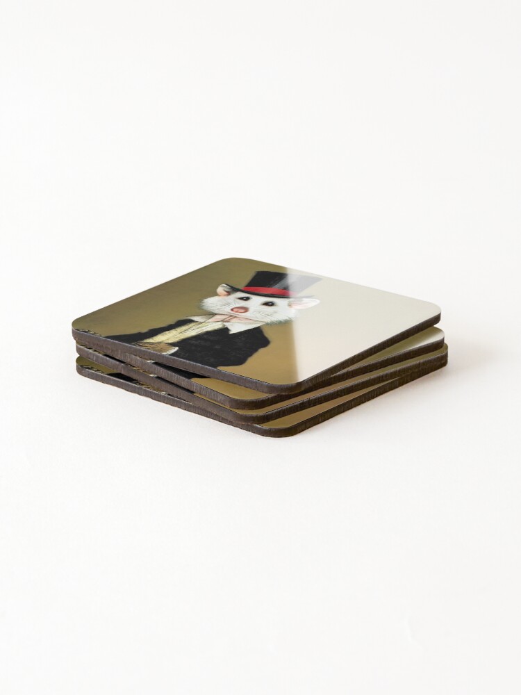 Thumbnail 4 of 5, Coasters (Set of 4), Dapper Mouse designed and sold by SubtleSplit.