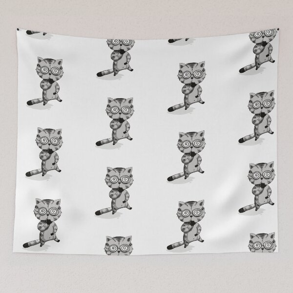 Item preview, Cute funny cat whoopsie wearing swirly glasses designed and sold by PersontwoArt.