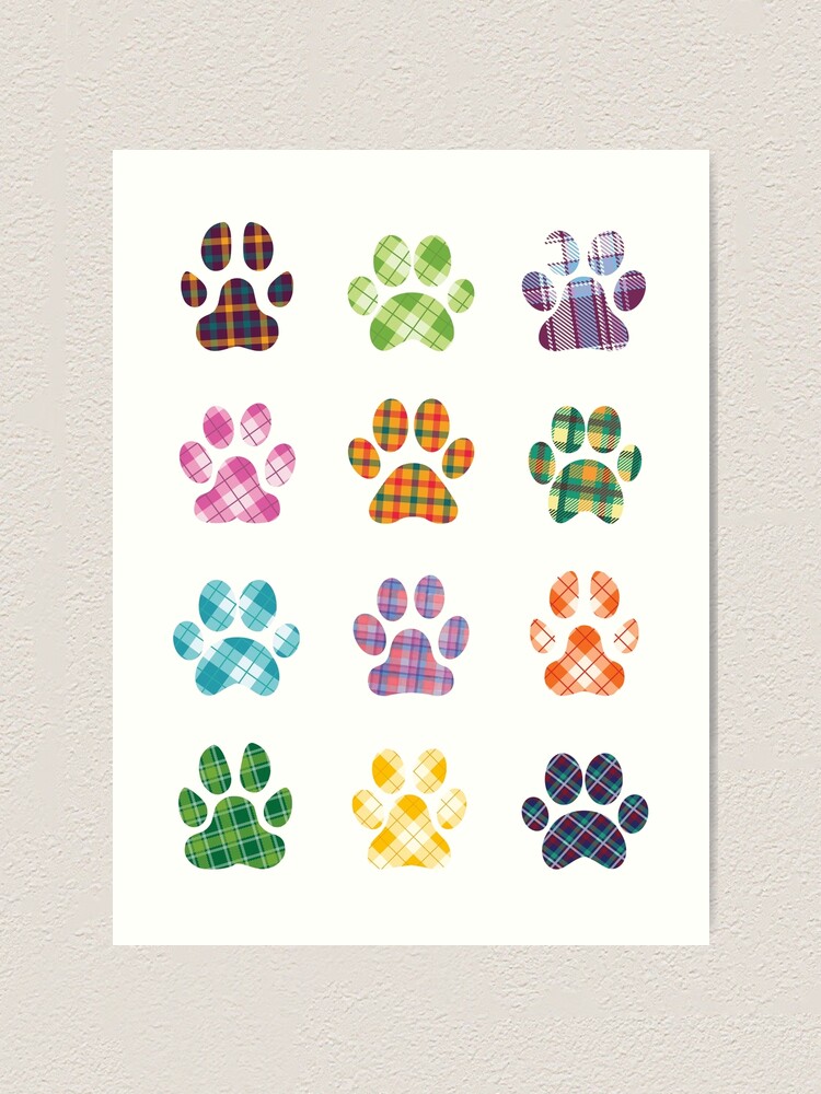 Plaid Paw Prints, Dog Paws\
