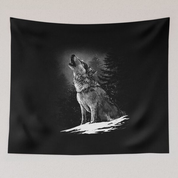 Item preview, Winter, howling wolf designed and sold by DerSenat.