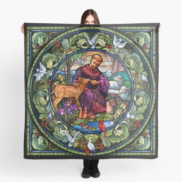Item preview, St. Francis Stained Glass designed and sold by Halcyon-Studio.