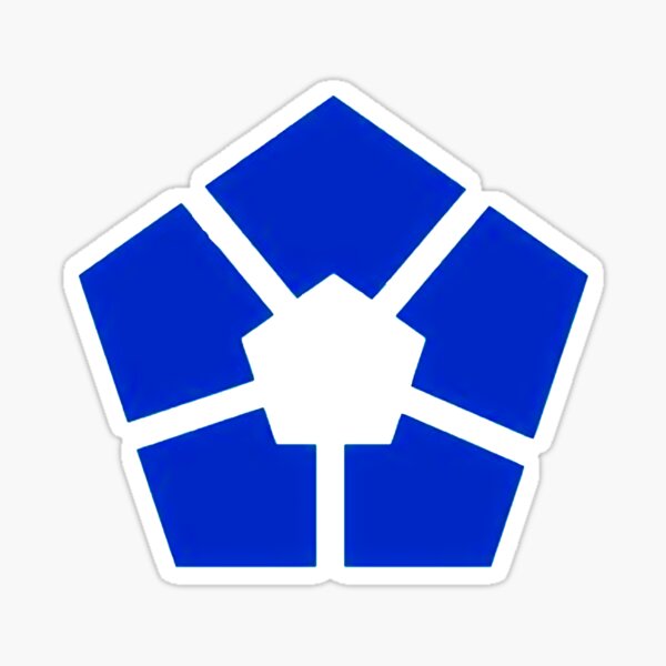  blaues Schloss-Logo Sticker