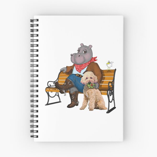Item preview, Hippo Cowgirl or Cowboy with Labradoodle Dog Goldendoodle designed and sold by Hippogal.