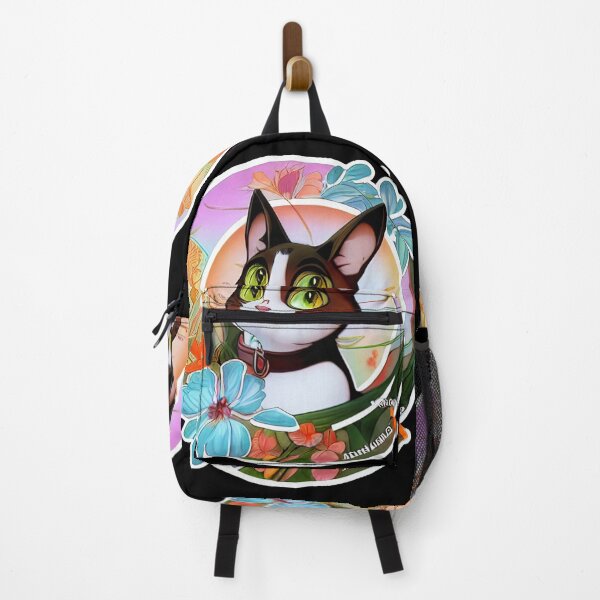 Item preview, Curious cat surrounded by flowers on a plate design designed and sold by ECuteDesigns.