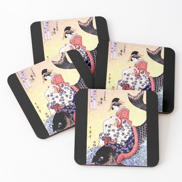Item preview, Japanese Edo ukiyo-e woodblock print: Kinko Riding Catfish by Kitagawa Utamaro designed and sold by neworderu2.