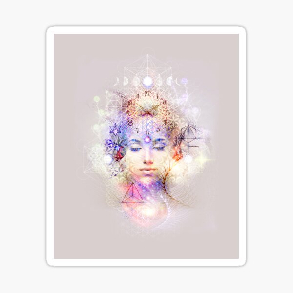 Divine Timing spiritual sacred geometry mystical meditation cosmic art Sticker
