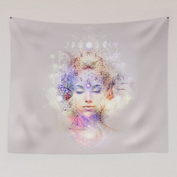 Item preview, Divine Timing spiritual sacred geometry mystical meditation cosmic art designed and sold by MisprintArt.