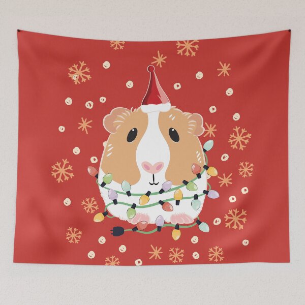 Item preview, Christmas Guinea Pig - Red and White 1 designed and sold by Lulupainting.