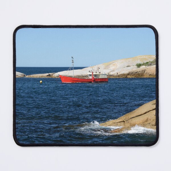 Item preview, Coastal scene with red fishing boat designed and sold by quentinjlang.
