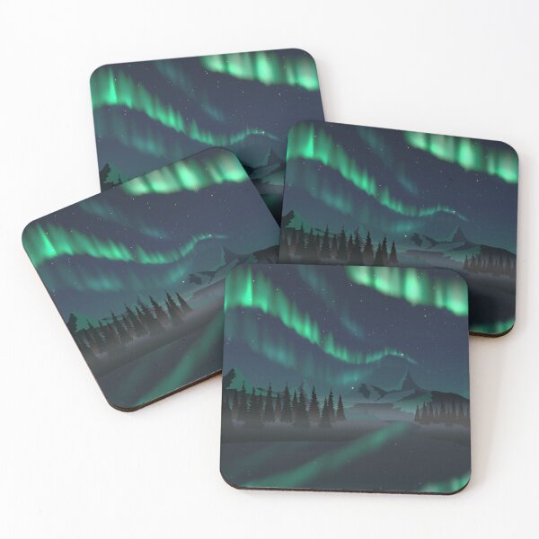 Item preview, Northern lights over the mountains designed and sold by Astrofruechtle.
