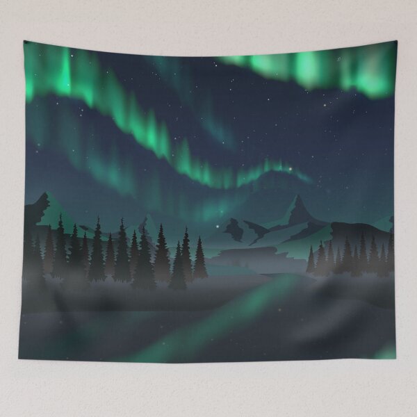 Item preview, Northern lights over the mountains designed and sold by Astrofruechtle.
