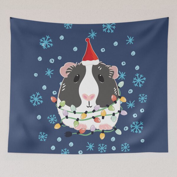 Item preview, Christmas Guinea Pig - Black and White 2 designed and sold by Lulupainting.