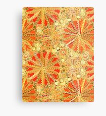 Tribal Mandala Print, Mustard Gold and Orange Metal Print