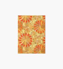 Tribal Mandala Print, Mustard Gold and Orange Art Board