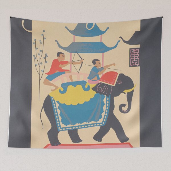 Artikelvorschau, Saigon Vietnam, Elephant,  Vintage Travel Poster entworfen und verkauft von vintagevivian.