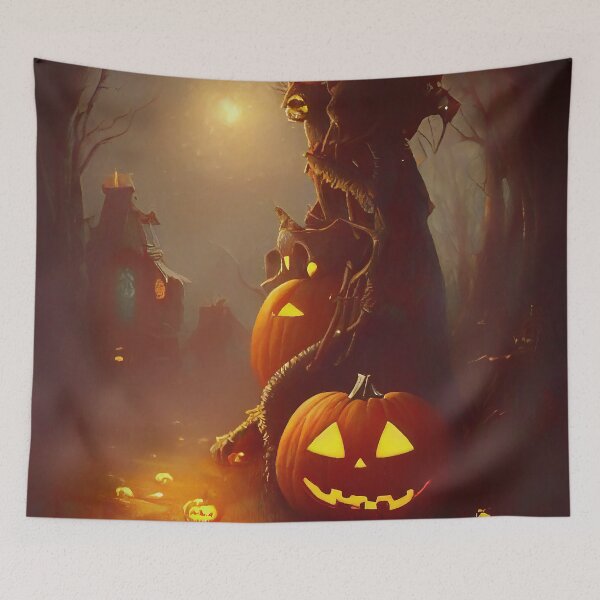 Item preview, Halloween pumpkin and spooky tree designed and sold by AnnArtshock.