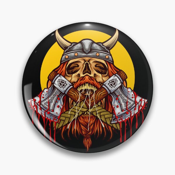 Item preview, scary_viking_skull_axe_with_helmet_illustrations designed and sold by Shuvra Gain.