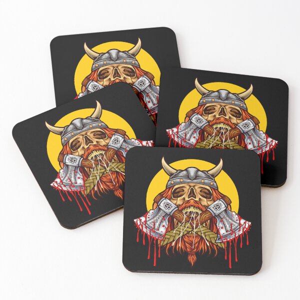 Item preview, scary_viking_skull_axe_with_helmet_illustrations designed and sold by Shuvra Gain.