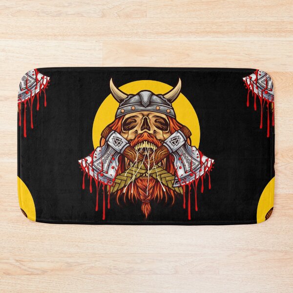 Item preview, scary_viking_skull_axe_with_helmet_illustrations designed and sold by Shuvra Gain.