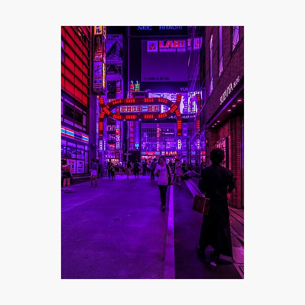Kabukicho Cyberpunk Aesthetic Photographic Print