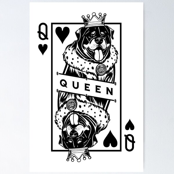 Item preview, Rottweiler Queen Of Hearts Dog Lover Playing Card Pop Art designed and sold by GrandeDuc.