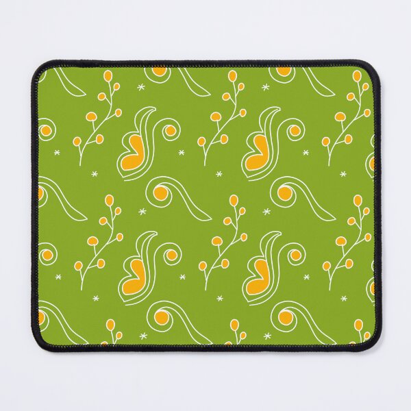 Item preview, Green and yellow vintage floral Pattern designed and sold by patternologyy.