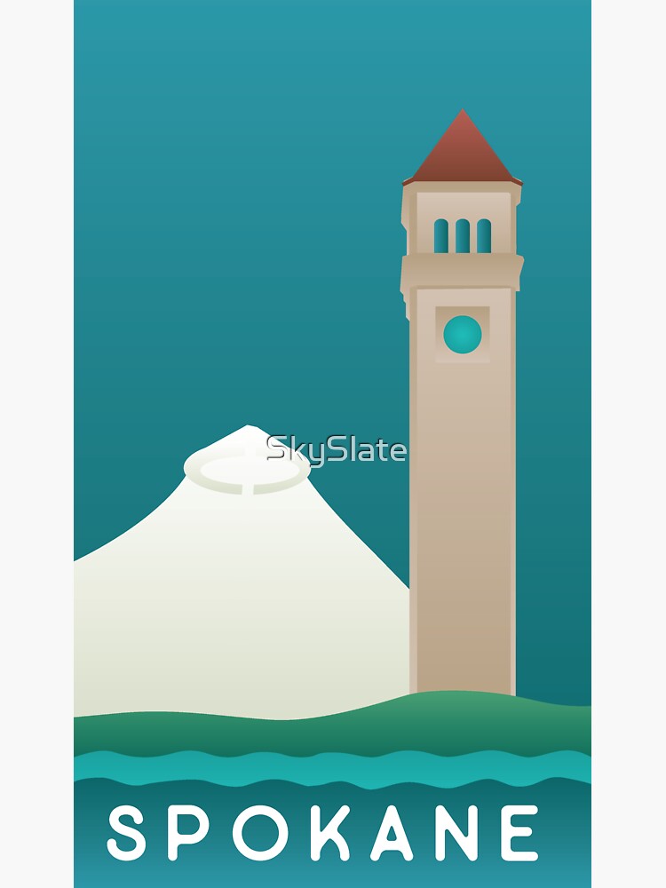 "Spokane Poster" Sticker for Sale by SkySlate Redbubble