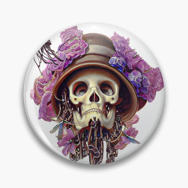 Item preview, Floral skull with vintage hat designed and sold by ufuksezgen.