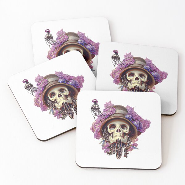 Item preview, Floral skull with vintage hat designed and sold by ufuksezgen.
