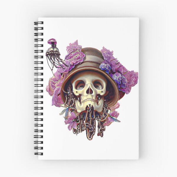 Item preview, Floral skull with vintage hat designed and sold by ufuksezgen.