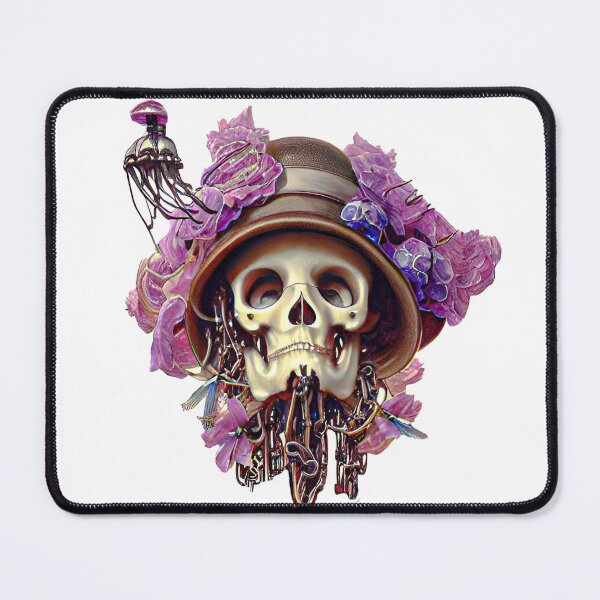 Item preview, Floral skull with vintage hat designed and sold by ufuksezgen.