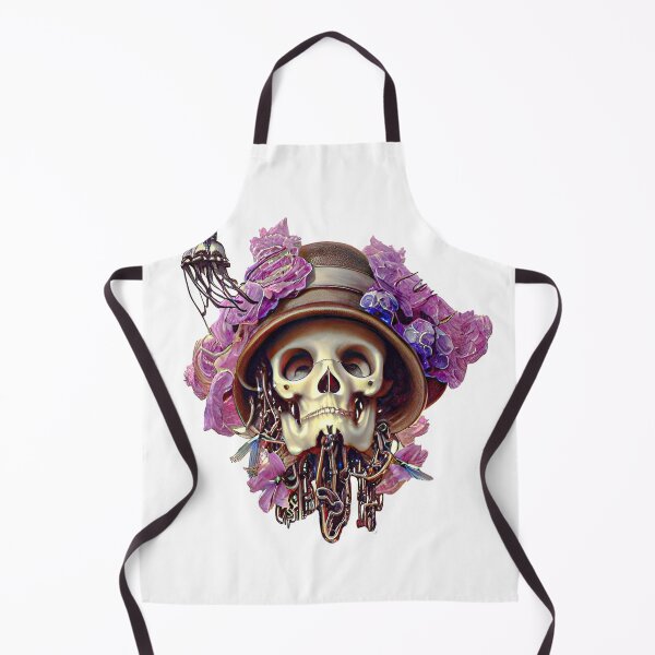 Item preview, Floral skull with vintage hat designed and sold by ufuksezgen.