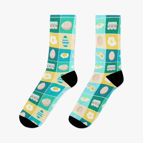 Item preview, Fried Egg Carton of Eggs, Funny Egg Patchwork Pattern Colourful Retro Vintage Yellow Easter designed and sold by marie-inks.
