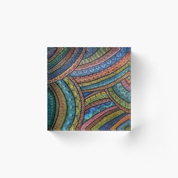 Rainbow Mandala Acrylic Block